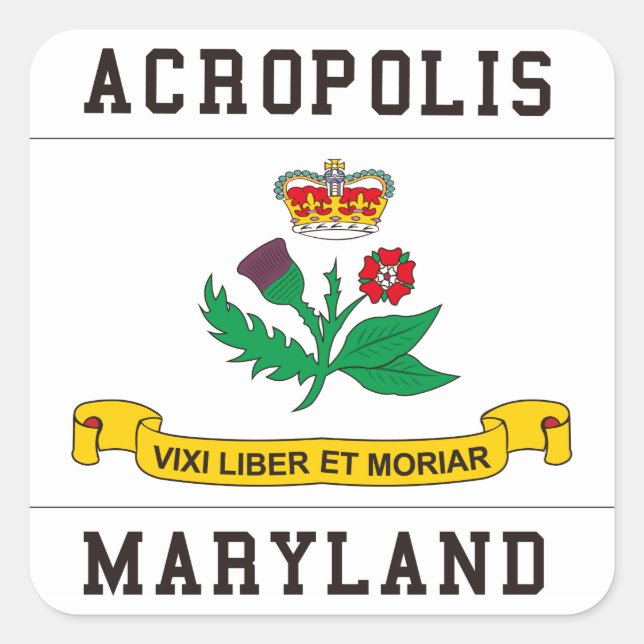 Sticker Carré Acropole Maryland (Devant)