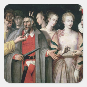 Sticker Carré Acteurs du Commedia dell'Arte