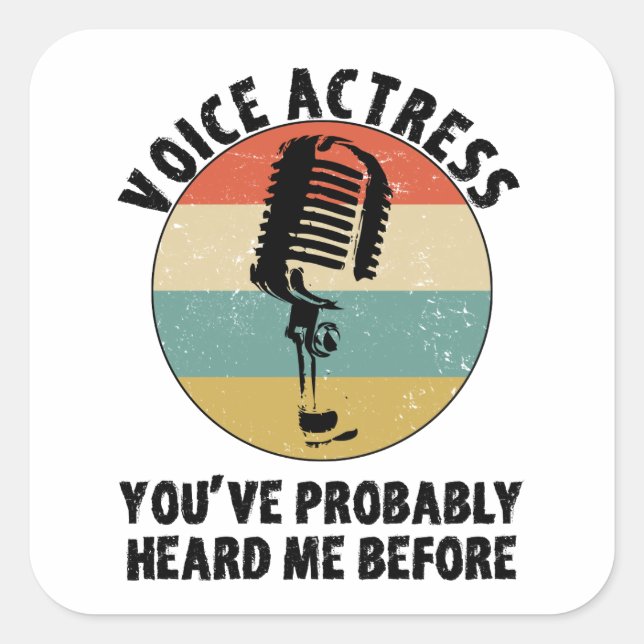 Sticker Carré Actrice vocale doublage porte-parole Synchroniser (Devant)