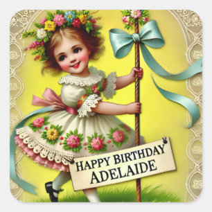 Sticker Carré ADELAIDE ~ JOYEUX ANNIVERSAIRE ~ Maypole ~