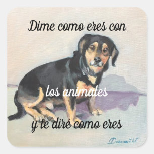 Sticker Carré Adesivo Dime como eres con los animaux