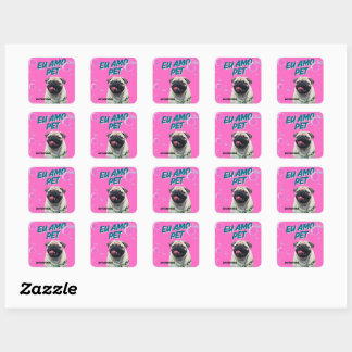 Sticker Carré Adesivos Quadrados Pet Rosa