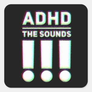 Sticker Carré ADHD les sons! ! Couleurs pastel
