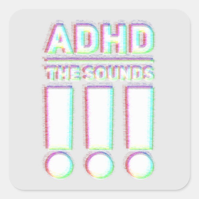 Sticker Carré ADHD les sons! ! Couleurs pastel (Devant)