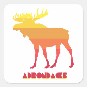 Sticker Carré Adirondacks Moose