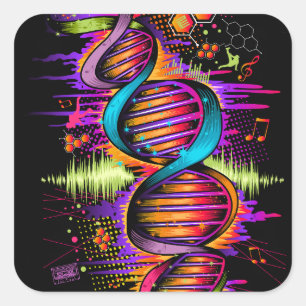 Sticker Carré ADN de musique