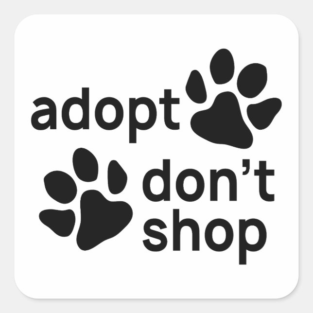 Sticker Carré Adopter Ne pas Acheter Les Paniers (Devant)