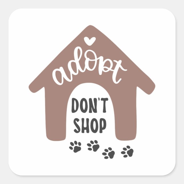Sticker Carré Adopter ne pas faire de shopping (Devant)