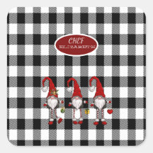 Adorable Mignonne Gnomes Buffalo Plaid