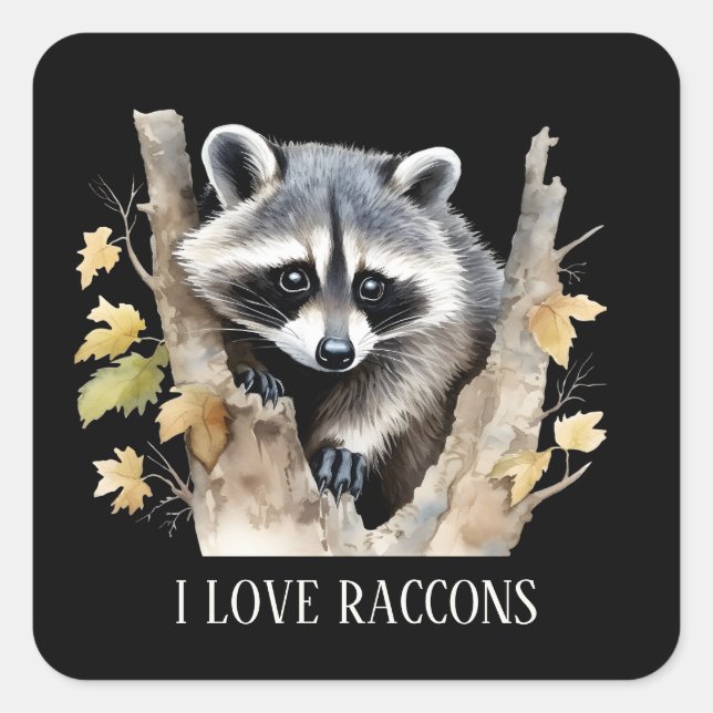 Sticker Carré adorable ratons ratons animaux amoureux ajouter te (Devant)