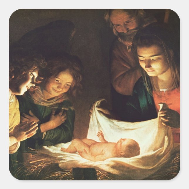 Sticker Carré Adoration du bébé, c.1620 (Devant)