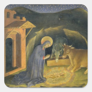 Sticker Carré Adoration du Retable Magi; prédel à gauche