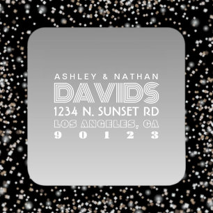 Sticker Carré Adresse de retour unique Creative Grey Ombre