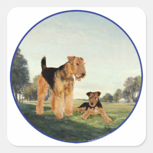 Sticker Carré Adulte et chiot