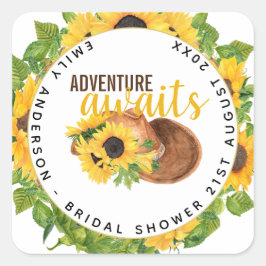 Sticker Carré Adventure Attend la Fête des mariées rustique des 