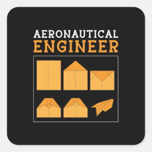 Sticker Carré Aérospatiale Ingénieur Aéronautique Ingénieur Espa