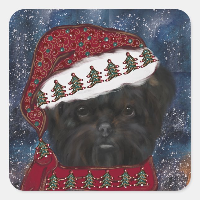 Sticker Carré Affenpinscher (Devant)