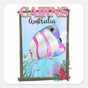 Sticker Carré Affiche de vacances à Cairns Australie