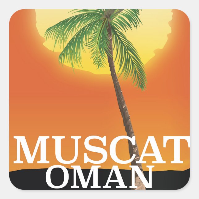 Sticker Carré Affiche de vacances à Mascate Oman (Devant)
