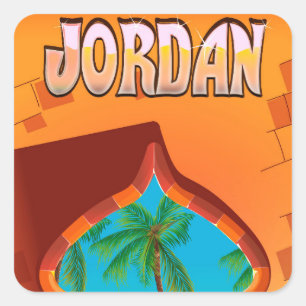 Sticker Carré Affiche de voyage du palais de Jordanie