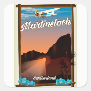 Sticker Carré Affiche de voyage Martinsloch Suisse