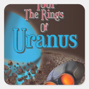 Sticker Carré Affiche de voyage pour les anneaux d'Uranus