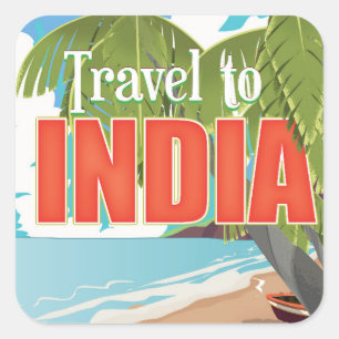 Sticker Carré Affiche de voyage pour l'Inde