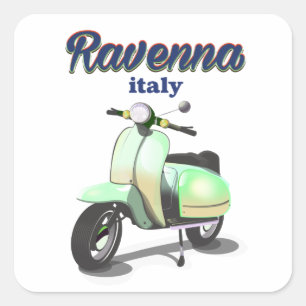 Sticker Carré Affiche de voyage vintage Ravenne Italie