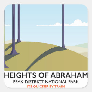 Sticker Carré Affiche ferroviaire Heights of Abraham Peak Distri