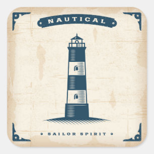 Sticker Carré Affiche vintage 1 de phare