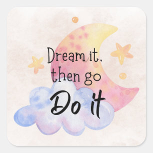Sticker Carré Affirmation positive   Encouragement de l'autocoll