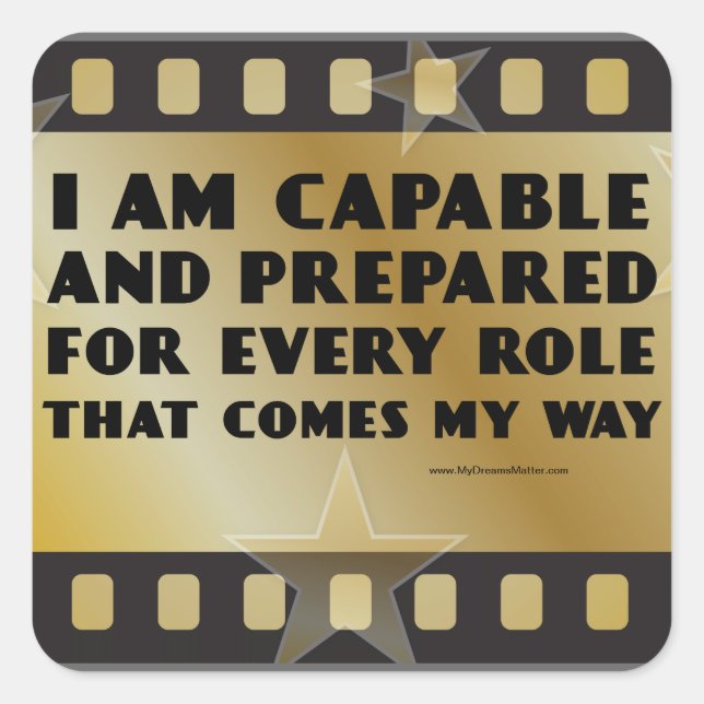 Sticker Carré Affirmations positives pour Acteurs Acteurs Stars (Devant)
