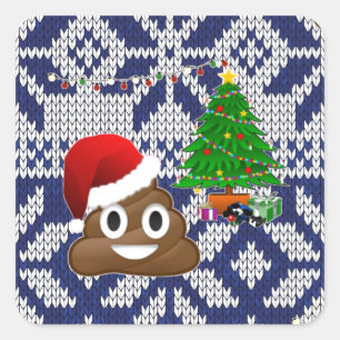 Sticker Carré affreux pull-over de Noël émoji