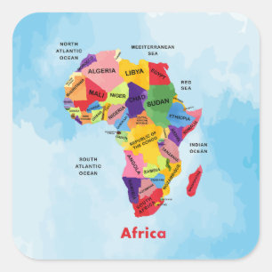 Sticker Carré Africa map