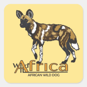 Sticker Carré African wild dog Wild Africa