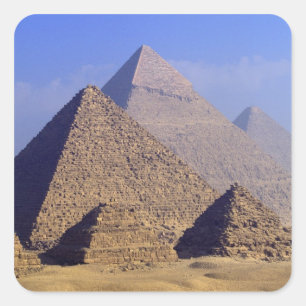 Sticker Carré Afrique, Egypte, Caire, Gizeh. Grandes pyramides