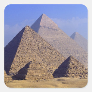 Sticker Carré Afrique, Égypte, Le Caire, Gizeh. Grandes pyramide