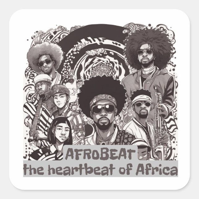 Sticker Carré Afrobeat - Le Coeur De L'Afrique (Devant)