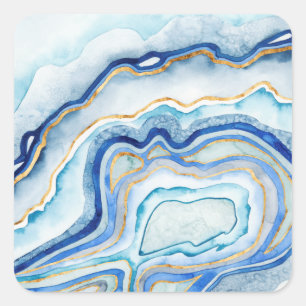 Sticker Carré Agate de cobalt II