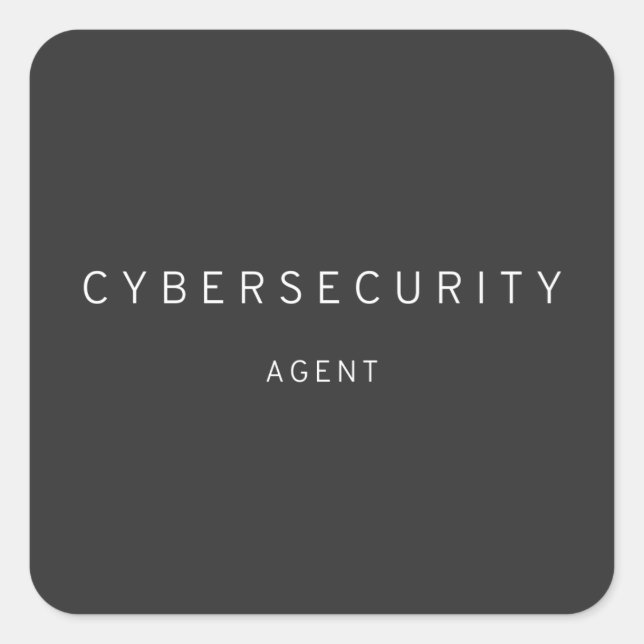 Sticker Carré Agent de cybersécurité (Devant)