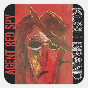 STICKER CARRÉ AGENT ESPION ROUGE KUSH