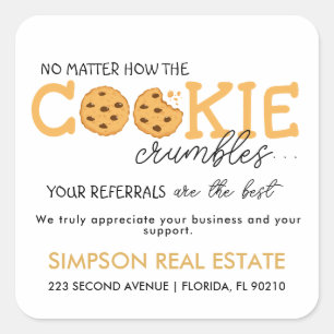 Sticker Carré Agent immobilier de référence de cookies Pop By Fa