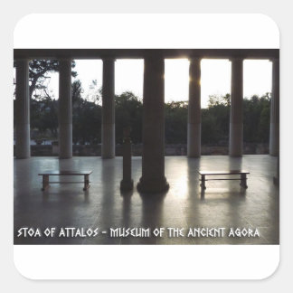Sticker Carré Agora antique d'Athènes, Grèce. Stoa d'Attalos