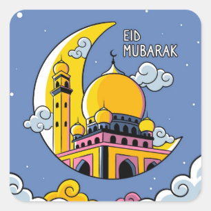 Sticker Carré Aïd islamique Moubarak