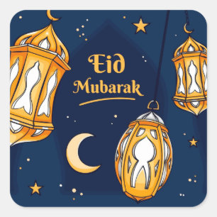 Sticker Carré Aïd or Moubarak