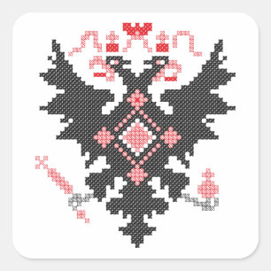 STICKER CARRÉ AIGLE À DEUX TÊTES DE L'IMPÉRIAL RUSSE