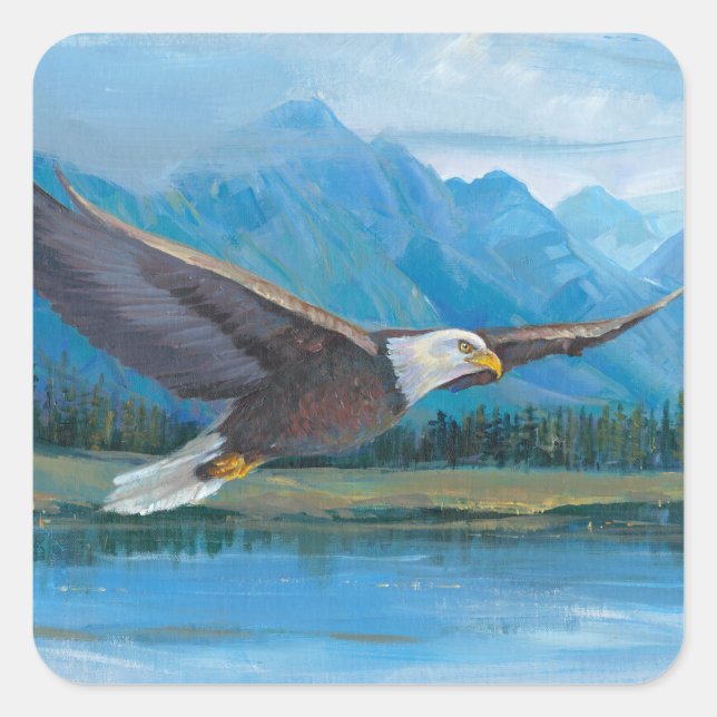 Sticker Carré Aigle à tête blanche (Devant)