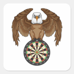 Sticker Carré Aigle aux fléchettes avec Dartboard