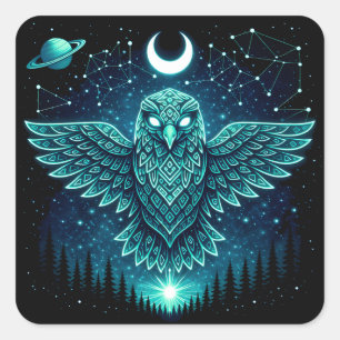 Sticker Carré Aigle Céleste – Galaxie de la Liberté Stellaire po