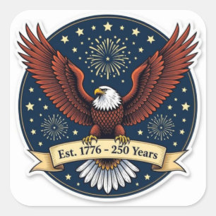 Sticker Carré Aigle chauve artwork America 250